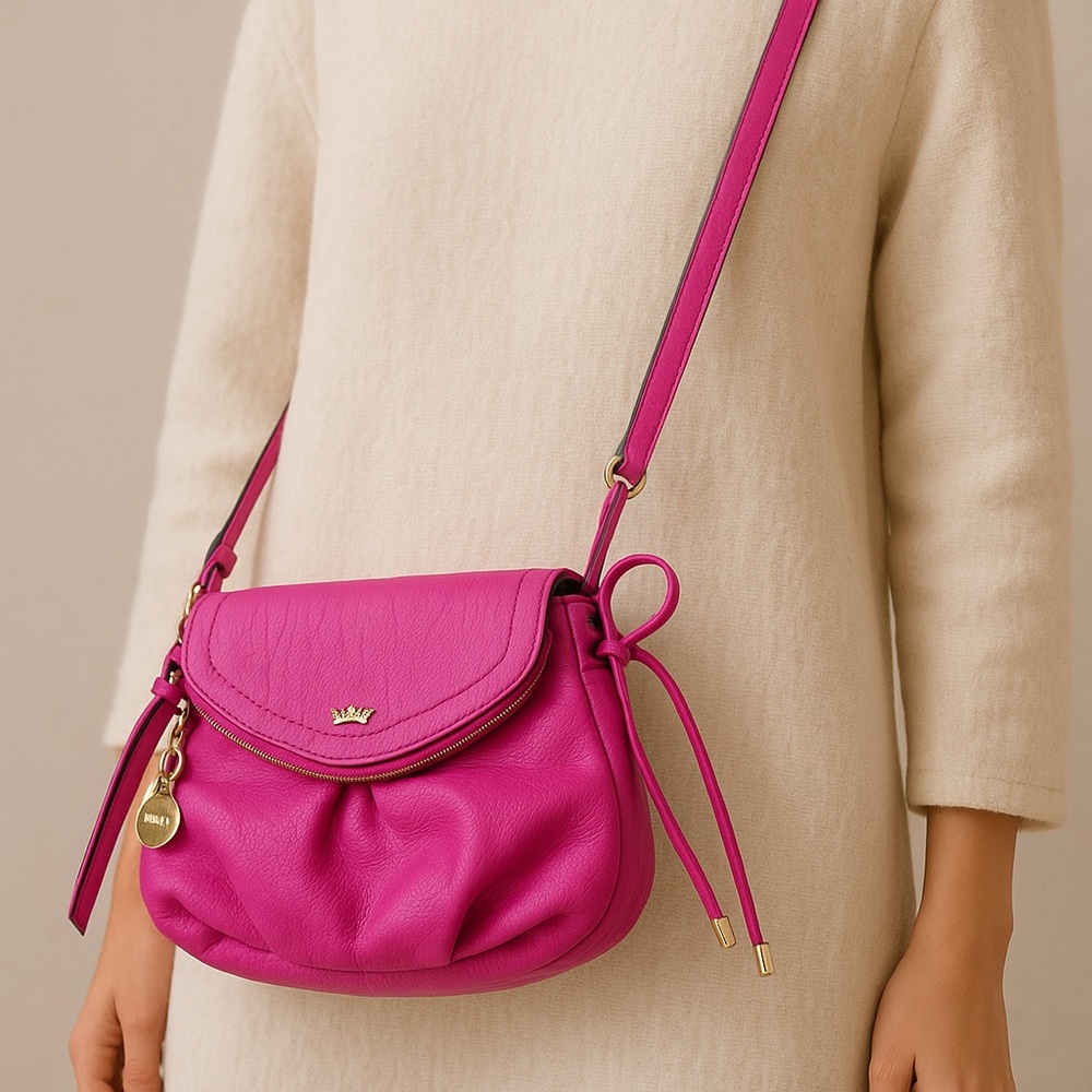 Juicy Couture Crossbody Bag Pink Pebbled Faux Leather